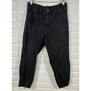 GAP DENIM MENS JEANS SIZE LARGE UTILITY FADED‎ WASH BLACK DENIM STRAIGHT LEG